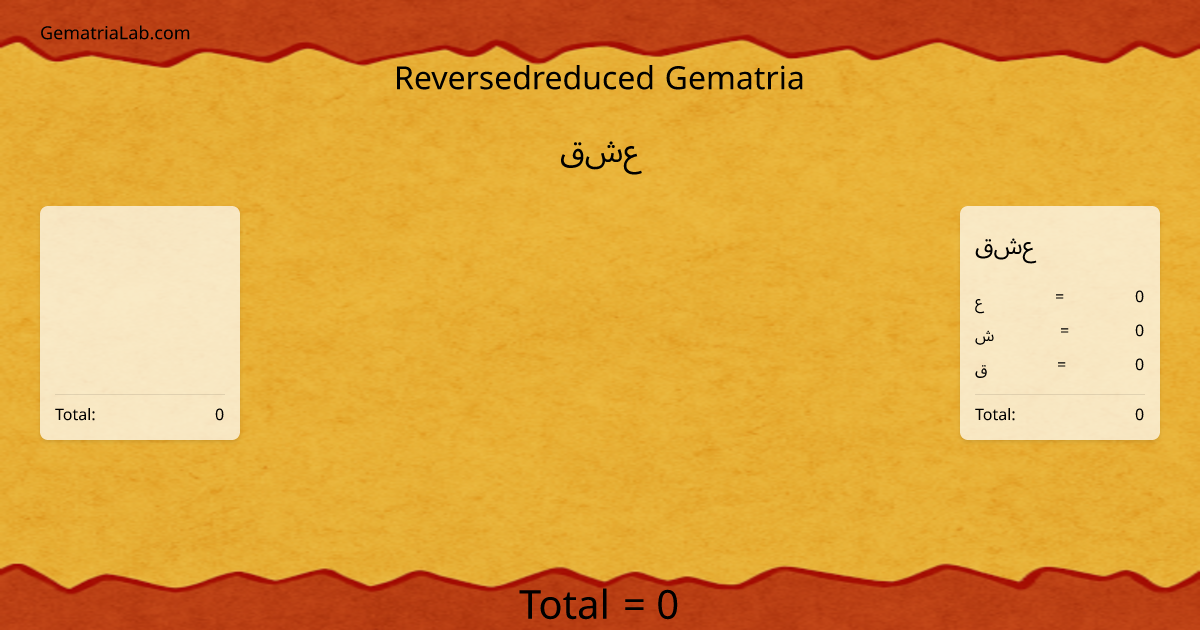 عشق in reversedreduced Gematria